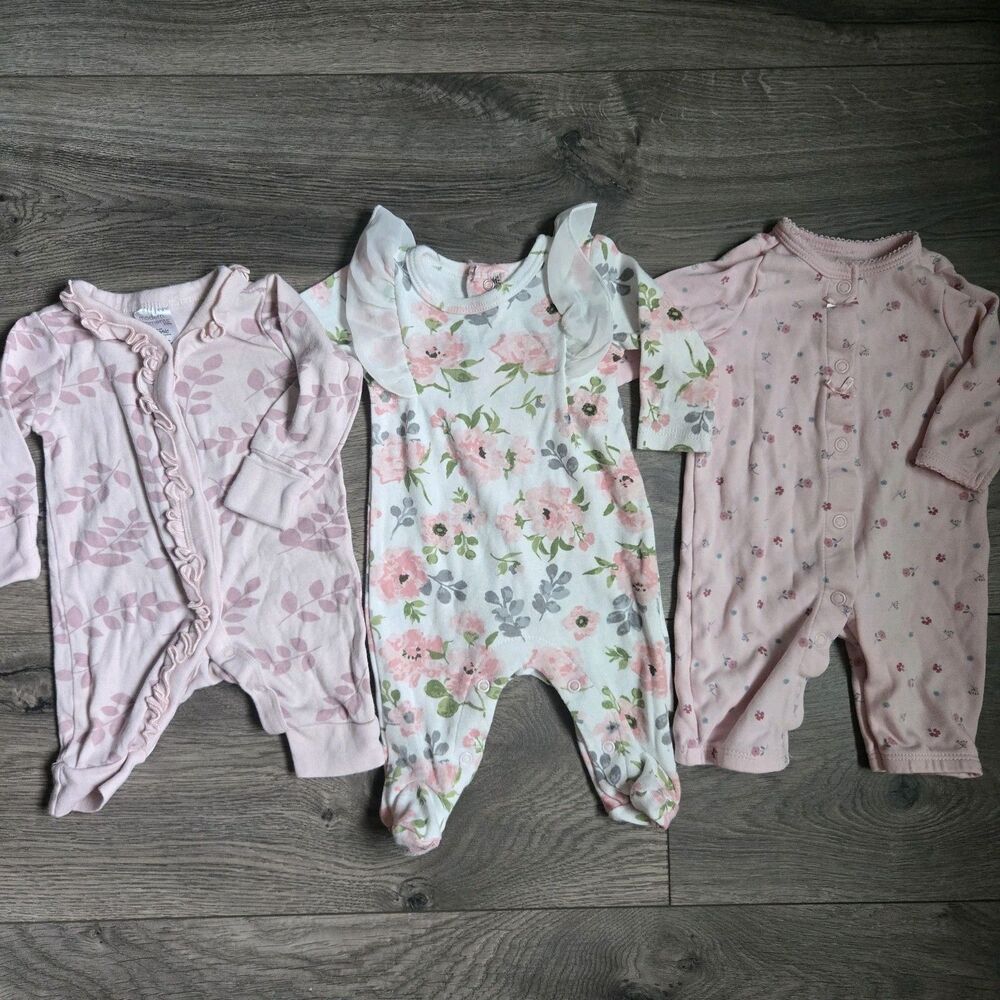 Lot Baby Essentials Modern Moments Gerber Newborn NB Sleeper Footie Romper Boho